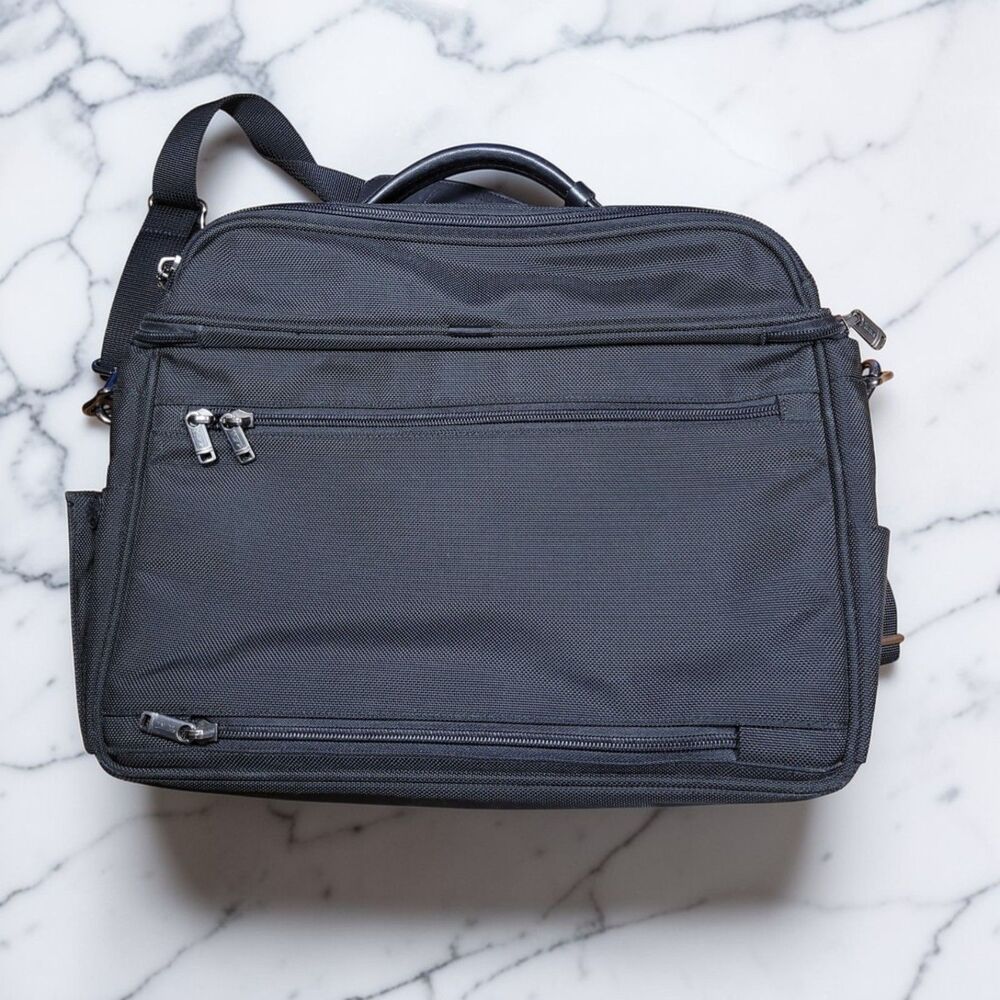 Tumi Black Nylon Expandable Portfolio Alpha Laptop Bag - Picture 2 of 7